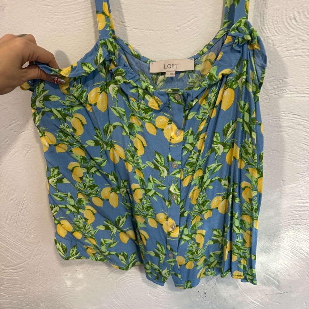 Loft Lemon Print Tank Top